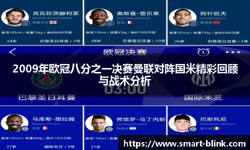 2009年欧冠八分之一决赛曼联对阵国米精彩回顾与战术分析